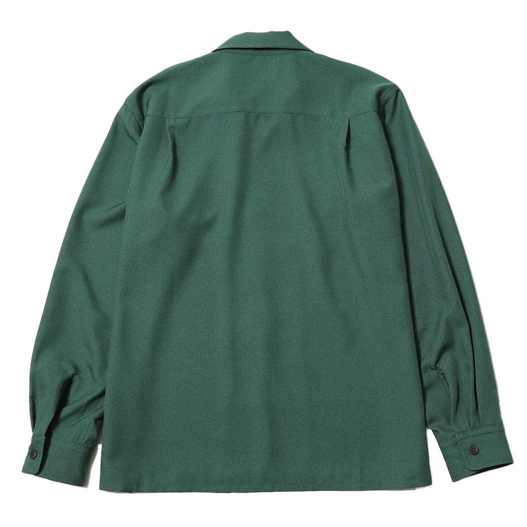 HUMMING BIRD OPEN COLLAR LS SHIRT (GREEN)