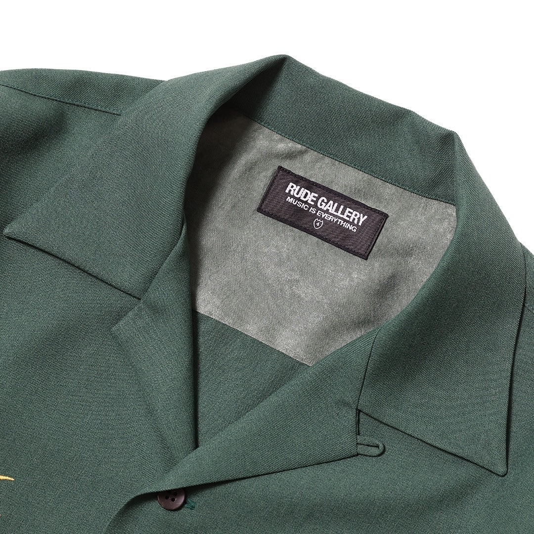 HUMMING BIRD OPEN COLLAR LS SHIRT (GREEN)