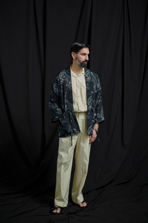 FRONT TUCK ARMY TROUSER (BUTTER)