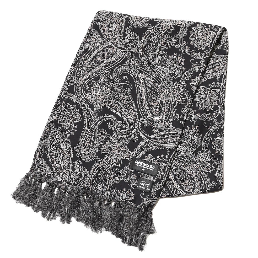 RUDE GALLERY PAISLEY STOLE BLACK×BUR 新品 PAISELEY STOLE (BLACK)｜RUDE GALLERY、LOST CONTROL、ROLL