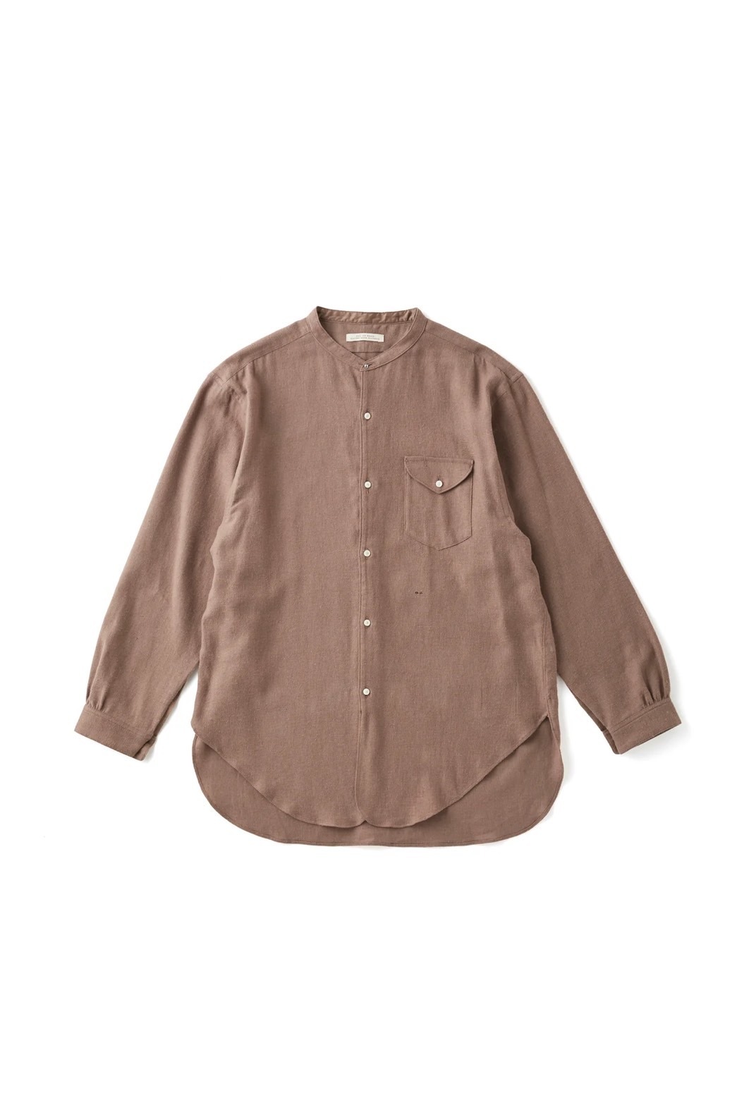 BAND COLLAR LONG TAIL SHIRTS (MINK)