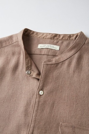 BAND COLLAR LONG TAIL SHIRTS (MINK)