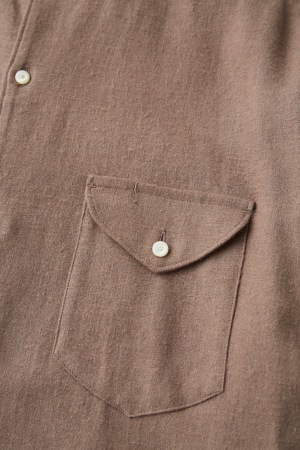 BAND COLLAR LONG TAIL SHIRTS (MINK)