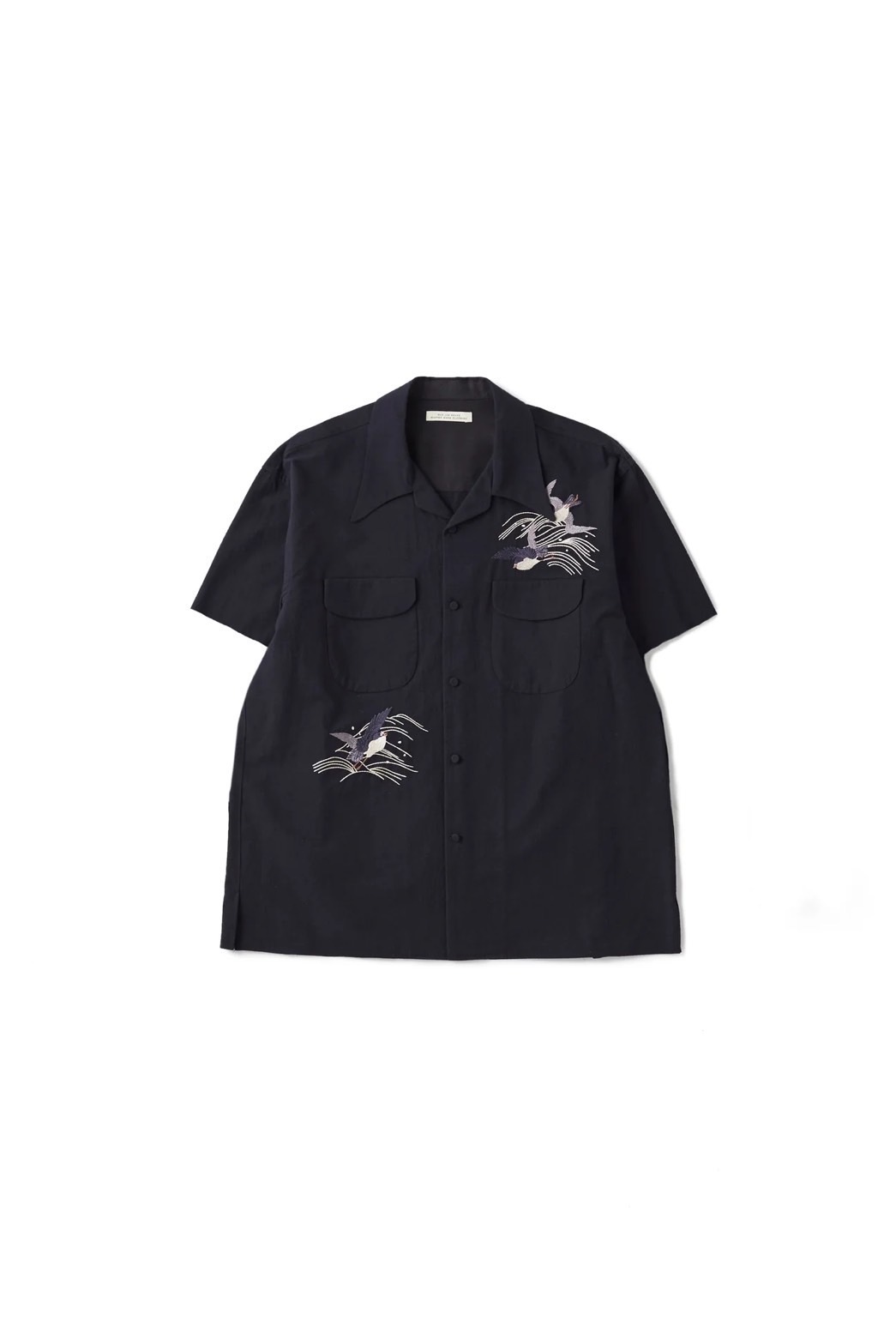 SWALLOW COLLAR NASSOU SHIRTS S/S(EMBROIDERY)