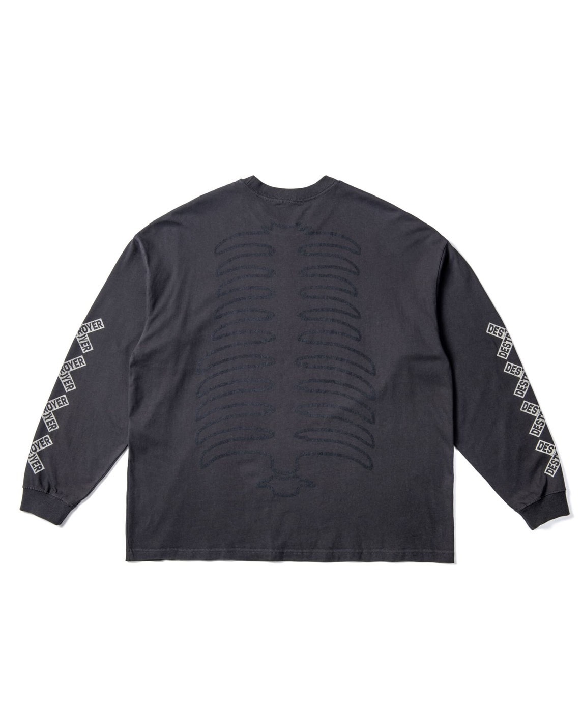 BIG SIZING L/S TEE ��BONE��(LIGHT-BLACK)