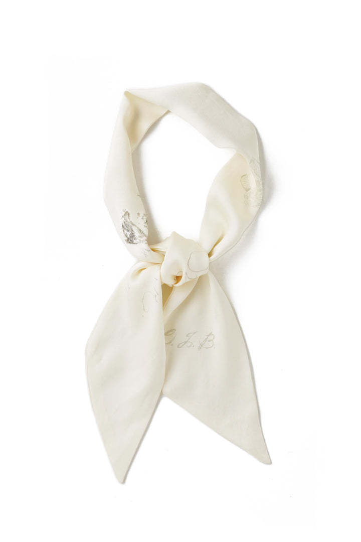 FADED SILK SCARF TIE (BONE)