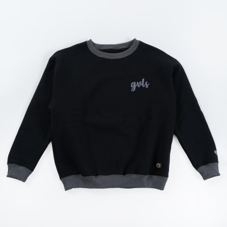 HEAVY WEIGHT PILLOVERBSWEAT "2TONE"(BLACK)