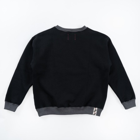 HEAVY WEIGHT PILLOVERBSWEAT "2TONE"(BLACK)