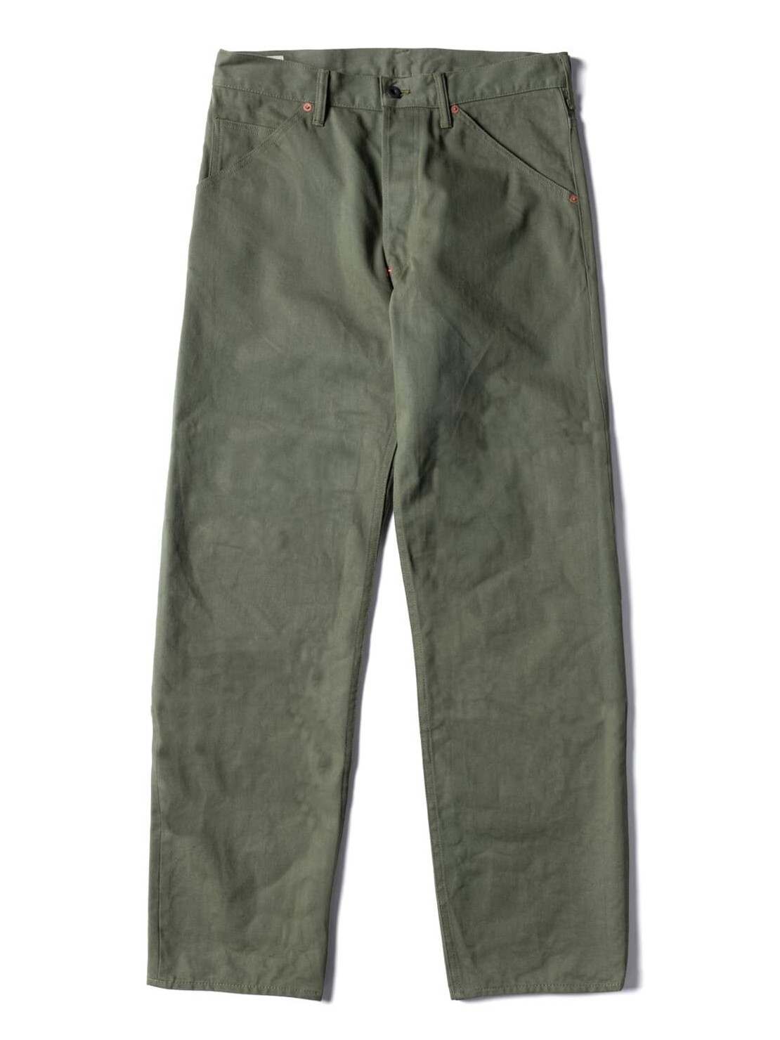 LOOSE-FIT DENIM PANTS��CHINO��(KAHKI-GREEN)