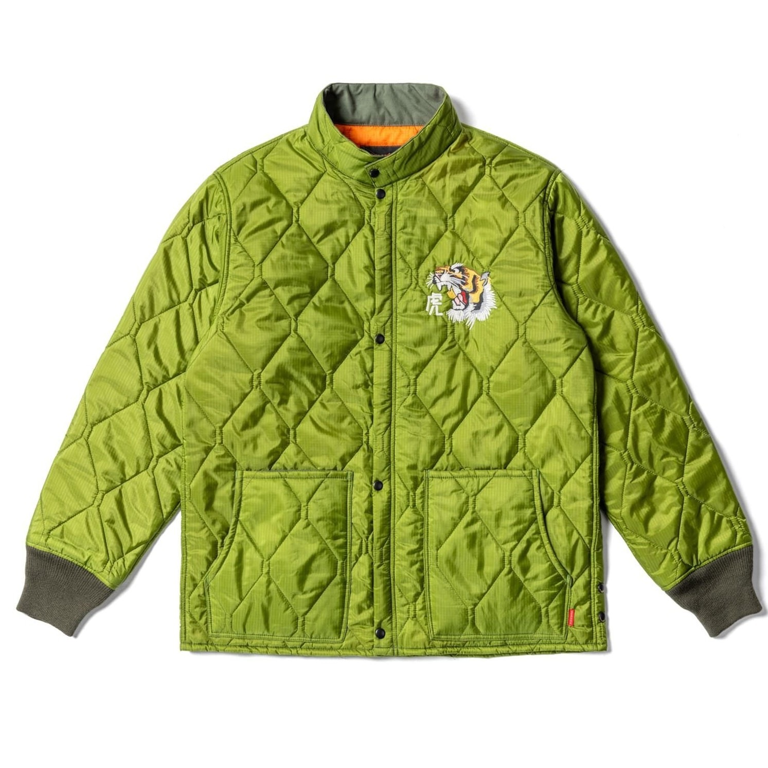 STAND COLLAR QUILTING JACKET<���ɽ�>(KAHKI-GREEN)