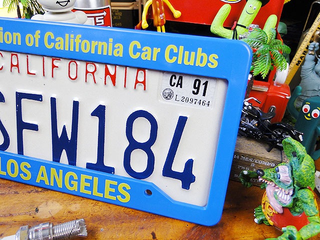 カリフォルニア州 USEDナンバープレート （フレーム付き/ブルー