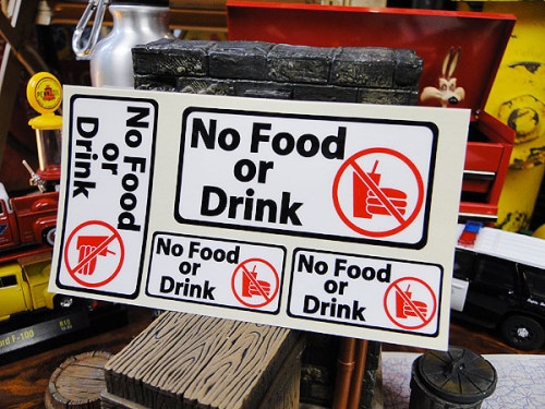 U.S.パブリックサインステッカー　（飲食禁止）　|USAサインプレートステッカー|ステッカー
