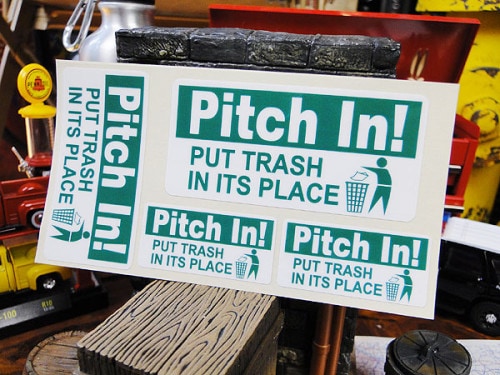 U.S.パブリックサインステッカー　（ゴミはゴミ箱へ）　|USAサインプレートステッカー|ステッカー