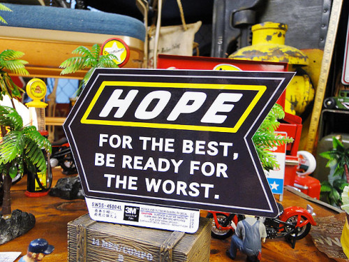 シックスティーワット　コトワザ　ステッカー　Lサイズ　（最善を願い最悪に備えよ）|コトワザステッカー|ステッカー