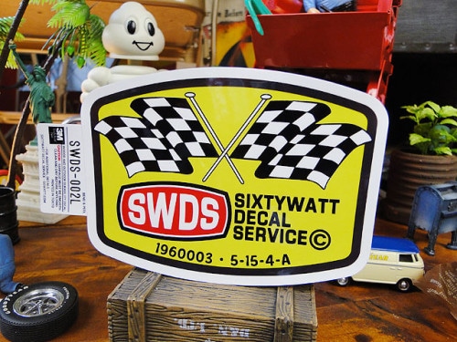 シックスティーワット　アドバタイジングステッカー　（60WATTデカールサービス/Lサイズ）|ステッカー|男の秘密基地作りに！ガレージング雑貨