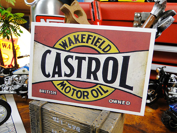 カストロール STOP標識 ￼アルミ サイン ガレージ カストロール STOP標識 ￼アルミ サイン ガレージ