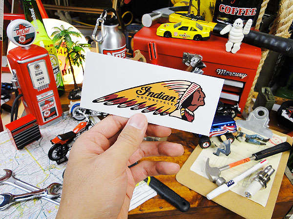 ノスタルジック ガレージステッカー （インディアン/チーフロゴ