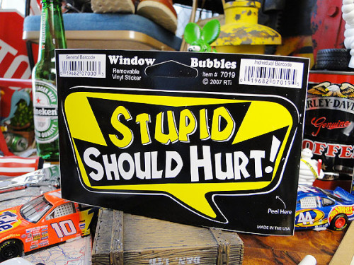 ウィンドウバブル　ステッカー　（バカは痛い！）　|スラングメッセージステッカー|ステッカー