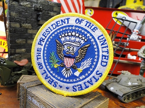 アメリカ合衆国大統領　ミリタリーワッペン|ミリグッズなくして秘密基地は作れぬ！ミリタリー系グッズ|男の秘密基地作りに！ガレージング雑貨