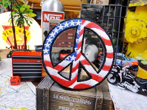 星条旗のピースマーク　ワッペン|星条旗/フラッグ/国旗|ワッペン