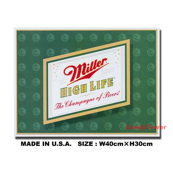 ミラービール Miller High Life Logo ブリキ看板の通販・販売