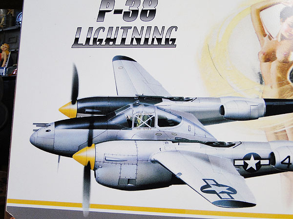 ピンナップガール ＆ 戦闘機 U.S.ヘヴィースチールサイン （P-38