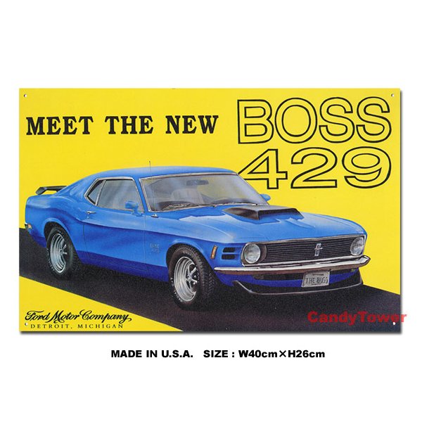 マスタング Mustang Boss 429 ブリキ看板の通販・販売 | アメリカ雑貨