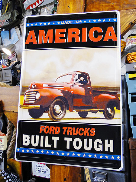 FORD フォード トラック イラスト ブリキ看板 ビンテージトラック フォード トラック ブリキ看板AMERICA ブリキ看板の通販・販売