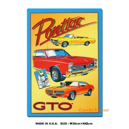 ポンティアックGTO　レトロタッチアート　ブリキ看板