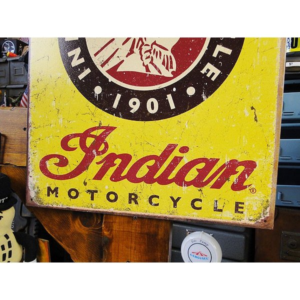 インディアンモーターサイクル ブリキ看板 （Since 1901）の通販・販売