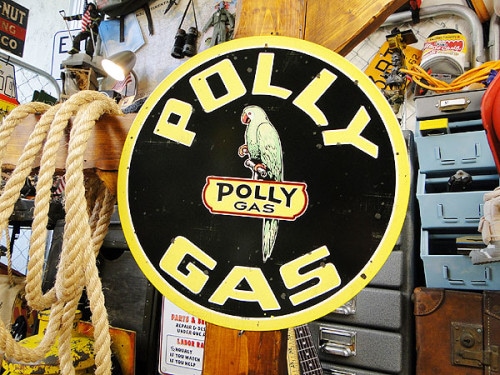 アメリカンオイルメーカー U.S.ヘヴィースチールサイン （レッドハット