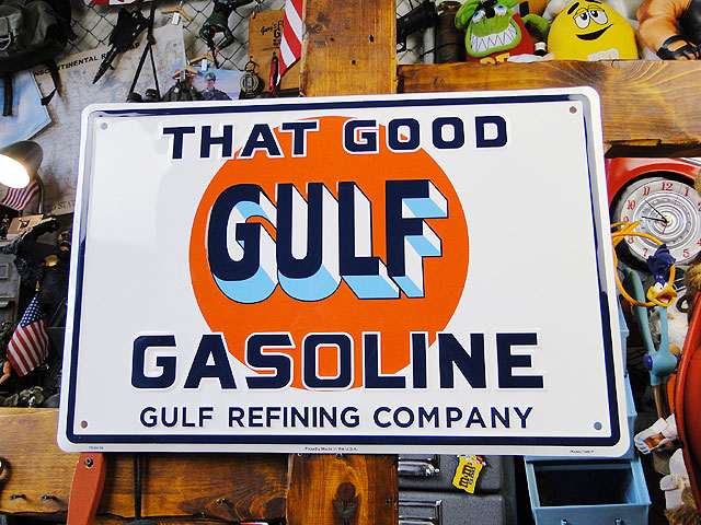 ガルフ ブリキ看板 （THAT GOOD GULF GASOLINE）の通販・販売