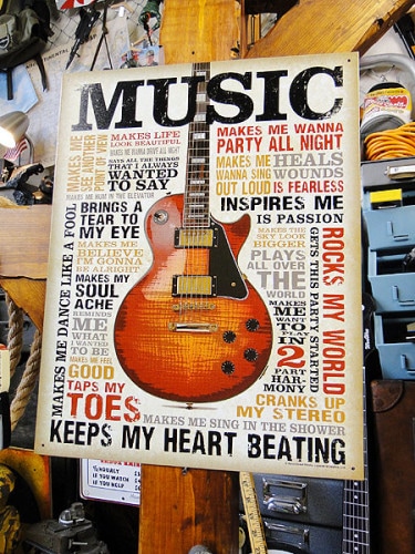 音楽が好きだ！　ミュージック　ブリキ看板|ミュージシャン/音楽|ボクらの原点そして永遠！ブリキ看板