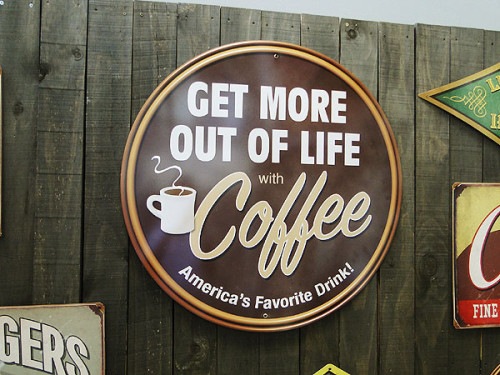 コーヒーショップ　U.S.ヘヴィースチールサイン　（ラウンド/Lサイズ）|アメリカンポップ|ボクらの原点そして永遠！ブリキ看板