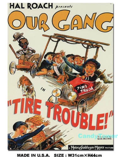 アワーギャング　-タイヤトラブル-　ブリキ看板|アメリカンポップ|ボクらの原点そして永遠！ブリキ看板