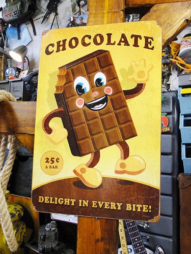 ファーストフードブラザーズ　U.S.ヘヴィースチールサイン　（チョコレート/レクタングル）|アメリカンポップ|ボクらの原点そして永遠！ブリキ看板