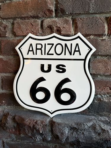 ☆稀少な絶盤品☆ ルート66 ロードサイン U.S.ヘヴィースチールサイン