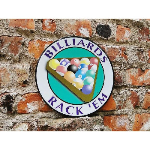 ビリヤード　ラウンド　ブリキ看板|ボクらの原点そして永遠！ブリキ看板