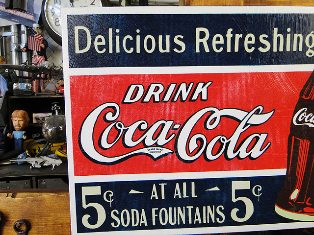 アメリカン航空　coca-Colaコカコーラ ロゴ キャンバス 希少 コカ・コーラ - コカコーラ ロゴ ステッカー 1枚 アメリカン