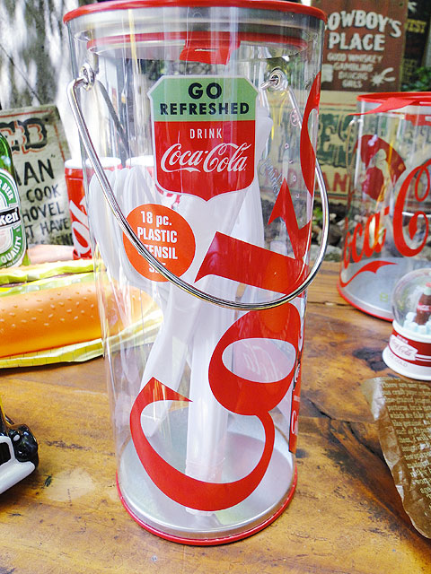 コカ・コーラブランド クリアストレージ小物入れ （カトラリーセット