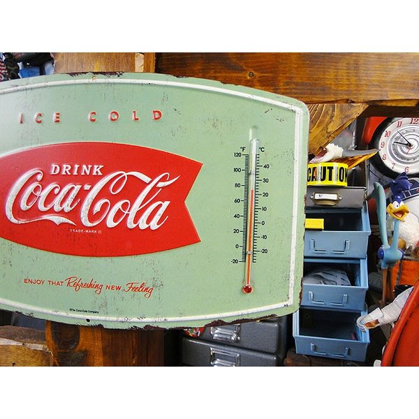 ブリキ看板 コカコーラ 温度計 エンボスメタルサイン COCA-COLA ブリキ看板 コカコーラ 温度計 エンボスメタルサイン COCA-COLA