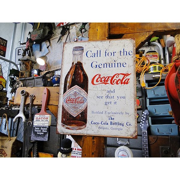 コカ・コーラ ブリキ看板 （Call for Genuine）の通販・販売
