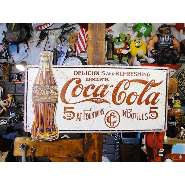 コカコーラの看板 コカ コーラ 直径 約50cm ホーロー看板 丸看板 琺瑯 ボタン型