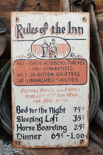 宿屋のオキテ　木製看板|伝説の看板|木製看板/ウッドサイン