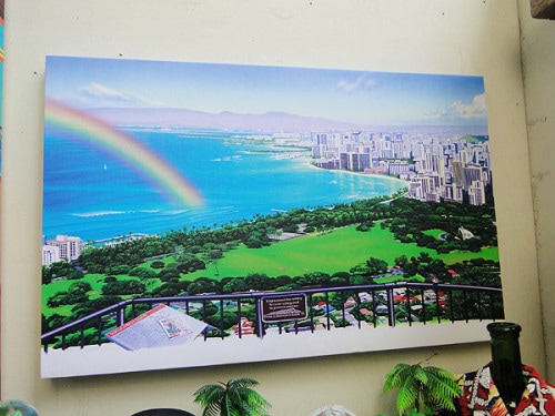 ハワイアン キャンバスアート （ラムファイヤー＆ダイヤモンドヘッド