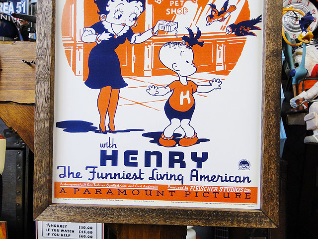 額装品/FamilyDog Poster/ヘンリー/ポスター/アート/インテリア ポスターフレーム （ベティ・ブープ/ヘンリー） ポスター＆木製