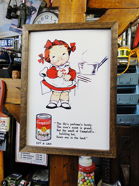 ポスターフレーム （キャンベル/ガール） ポスター＆木製フレームの