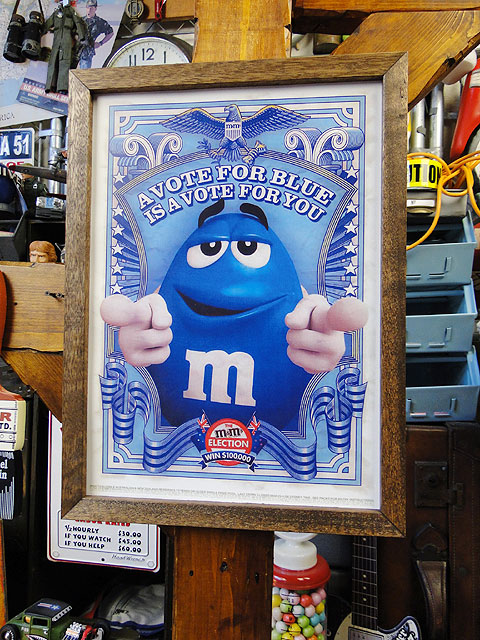 ポスターフレーム （m&m's/ブルー） ポスター＆木製フレームのセットの