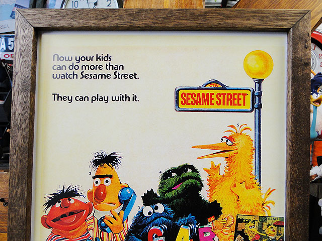 ポスターフレーム （セサミストリート/テレフォン） ポスター＆木製