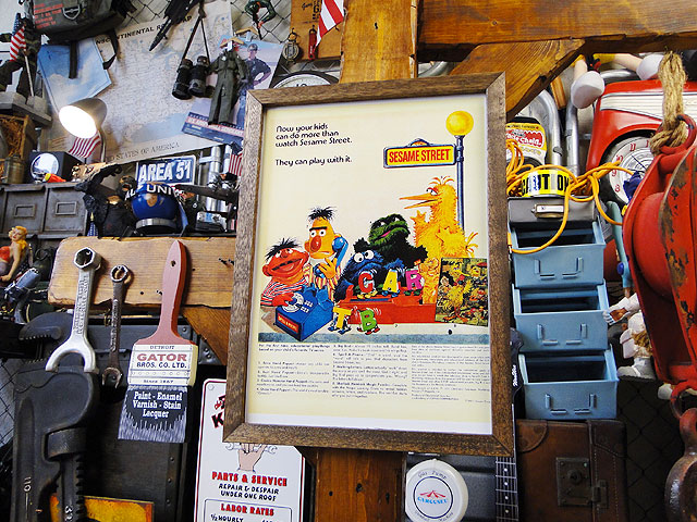 ポスターフレーム （セサミストリート/テレフォン） ポスター＆木製